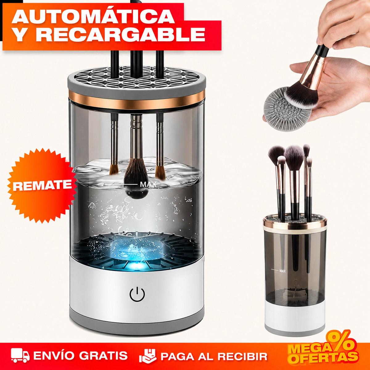 LIMPIADOR DE BROCHAS DE MAQUILLAJE AUTOMÁTICO