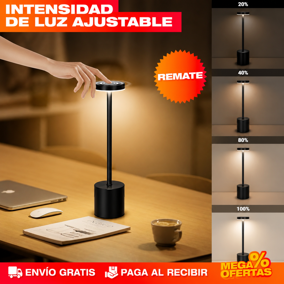 LAMPARA RECARGABLE DE MESA O ESCRITORIO