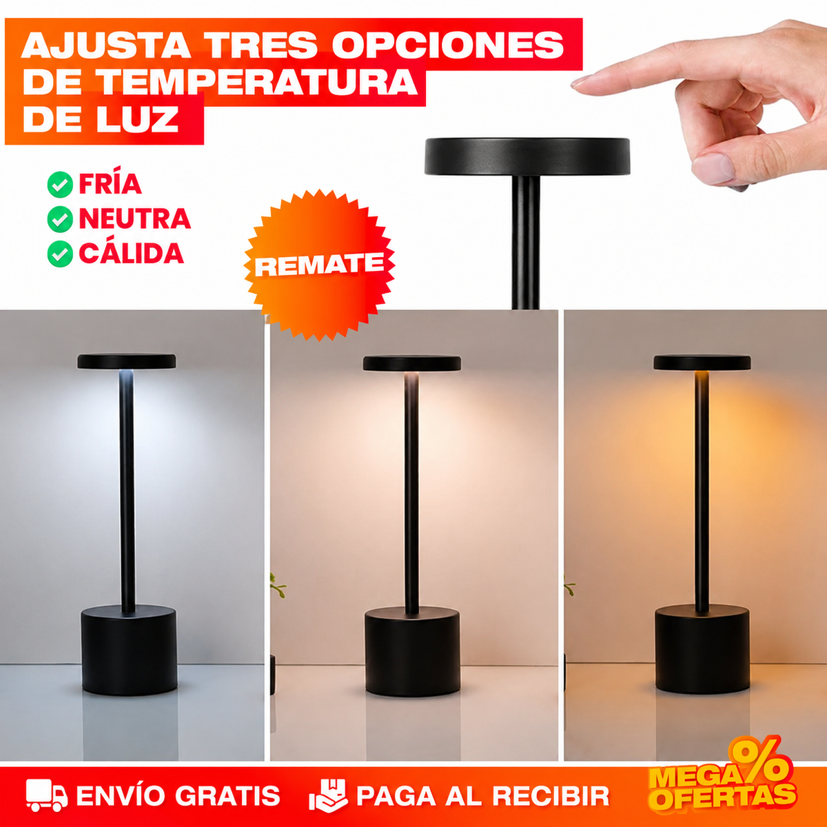 LAMPARA RECARGABLE DE MESA O ESCRITORIO