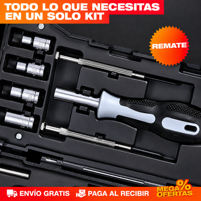 LINTERNA + SET DE HERRAMIENTAS 17 PCS