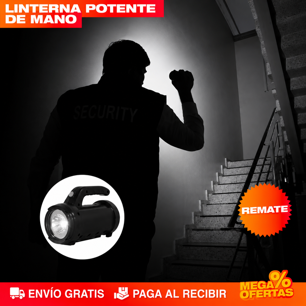 LINTERNA + SET DE HERRAMIENTAS 17 PCS