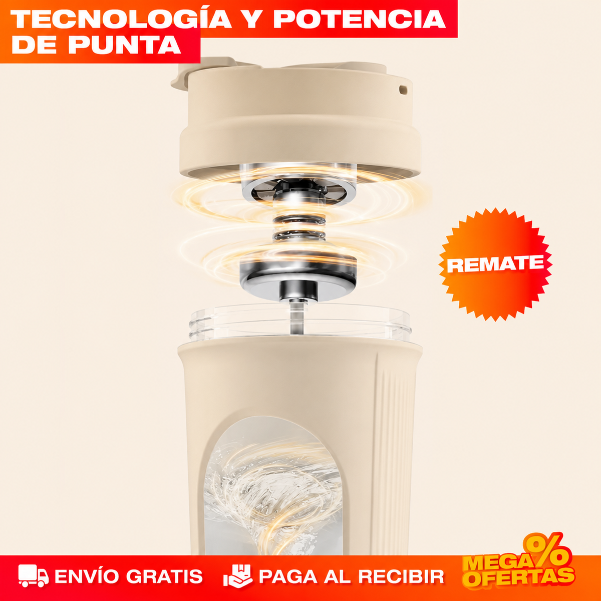 VASO MEZCLADOR ELÉCTRICO PORTÁTIL – La proteína queda sin un solo grumo
