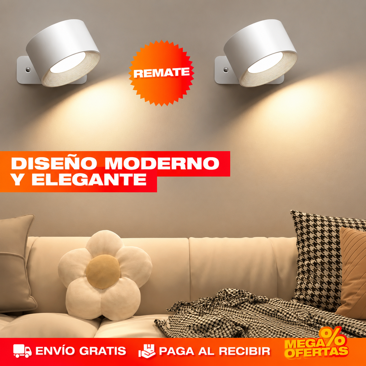 PROMO X2 LÁMPARA MAGNÉTICA – Luz donde no llega el bombillo, sin romper pared