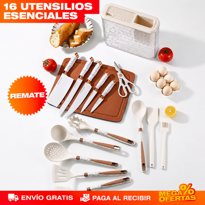 SET UTENSILIOS DE COCINA 16 PIEZAS