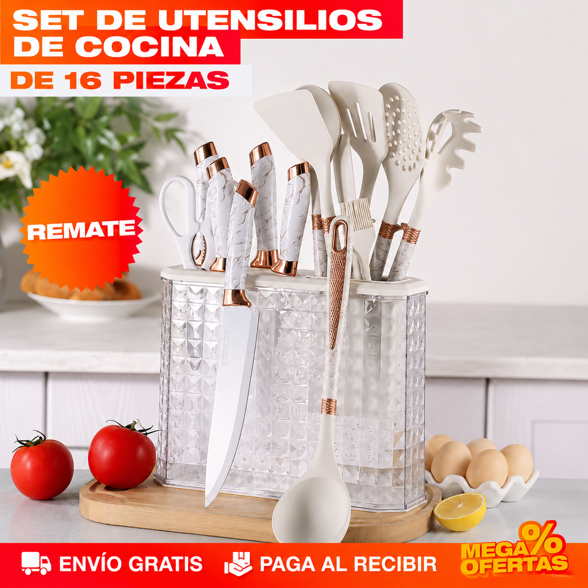 SET UTENSILIOS DE COCINA 16 PIEZAS