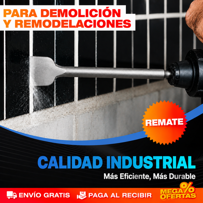 SET X4 BROCAS DE DEMOLICIÓN Y RENOVACIÓN – Rompe concreto y levanta enchape con tu rotomartillo