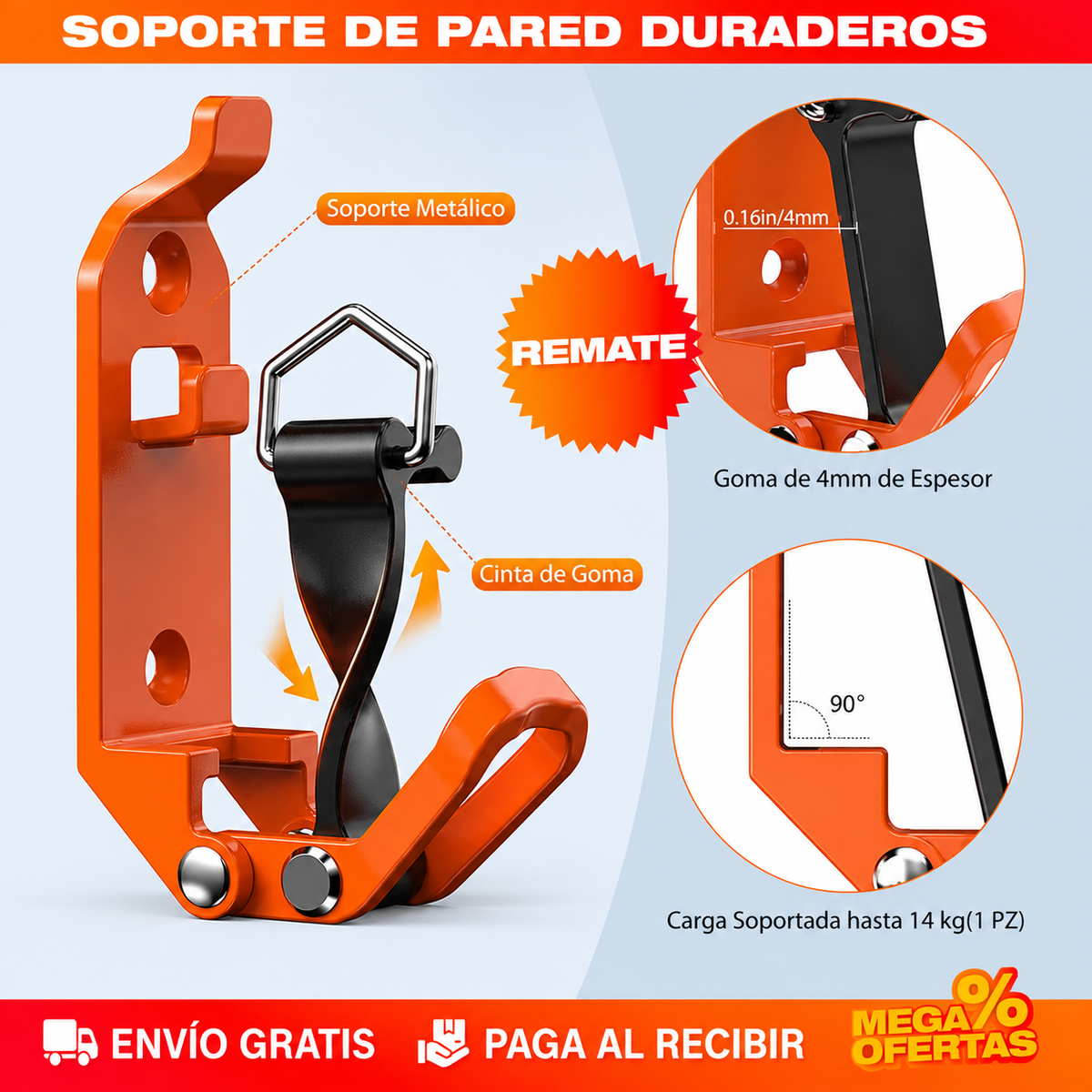Set x4 Soportes Liberación Rápida para herramientas – Cada herramienta en su puesto y a la mano (Material Ultrarresistente - Trabajo Pesado)
