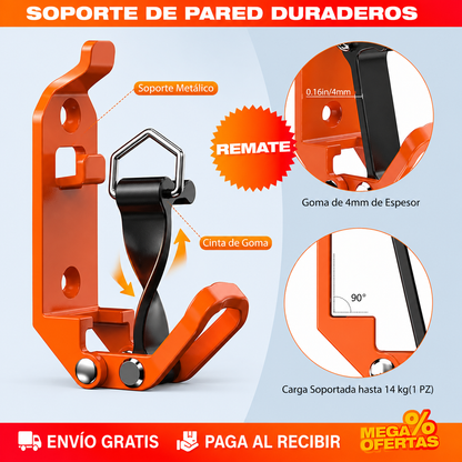 Set x4 Soportes Liberación Rápida para herramientas – Cada herramienta en su puesto y a la mano (Material Ultrarresistente - Trabajo Pesado)
