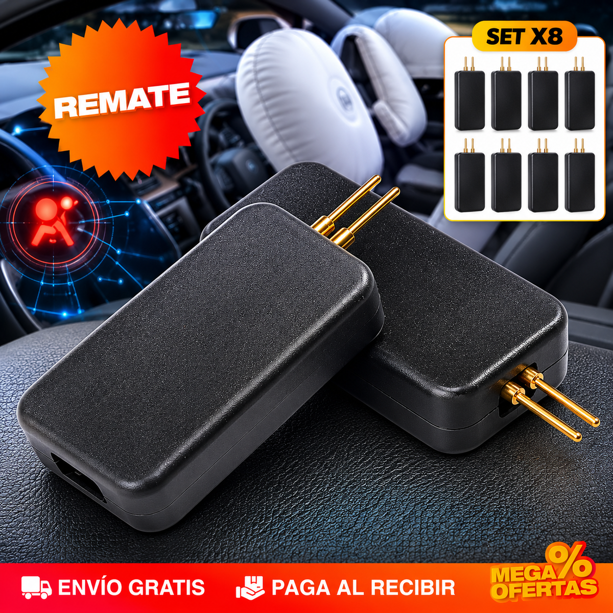 Kit x8 Detectores Diagnóstico Sistema Bolsa De Aire Para Vehículo – Diagnostica el airbag tú mismo
