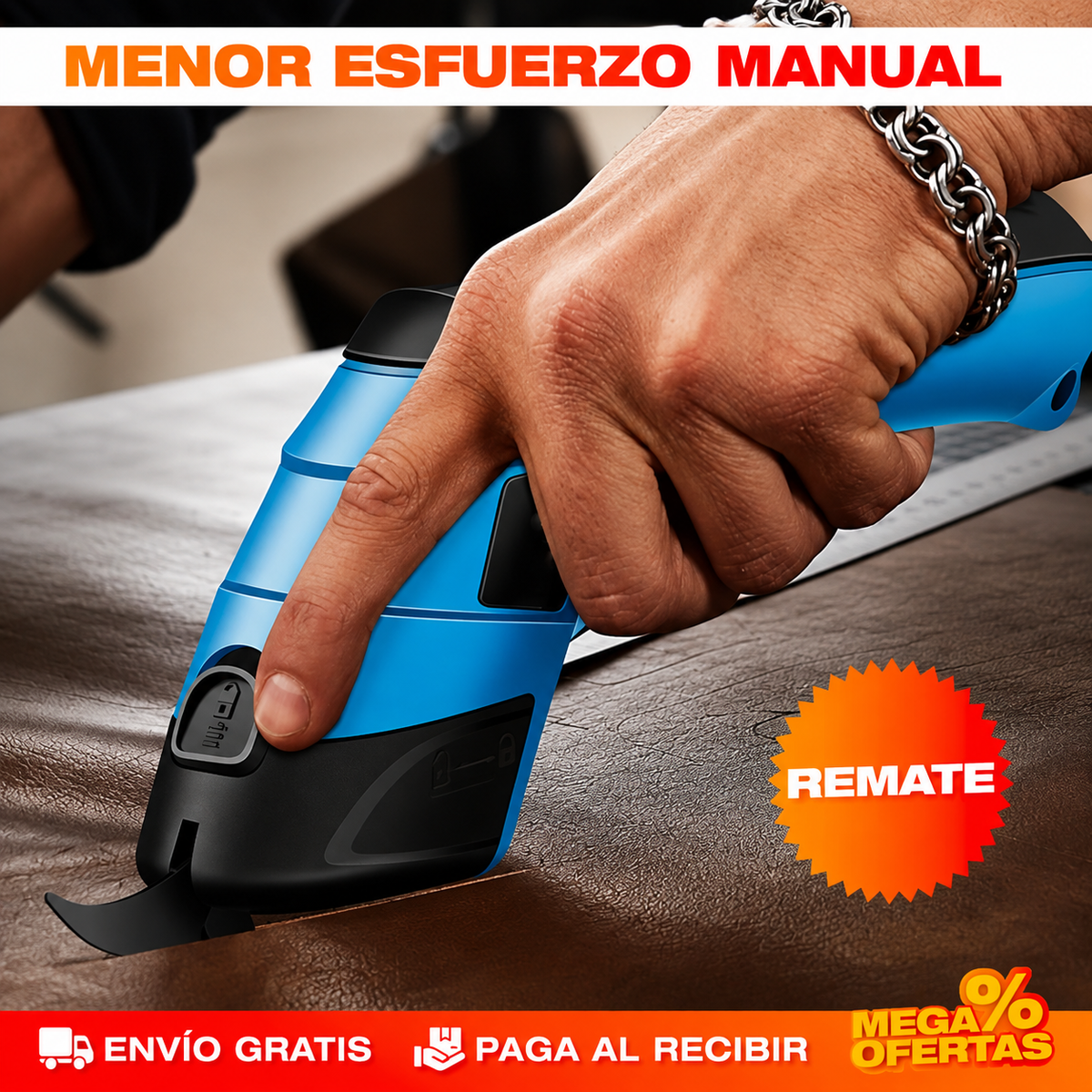 Tijera Eléctrica Doble Recargable – Ocho horas cortando y la mano no se acalambra