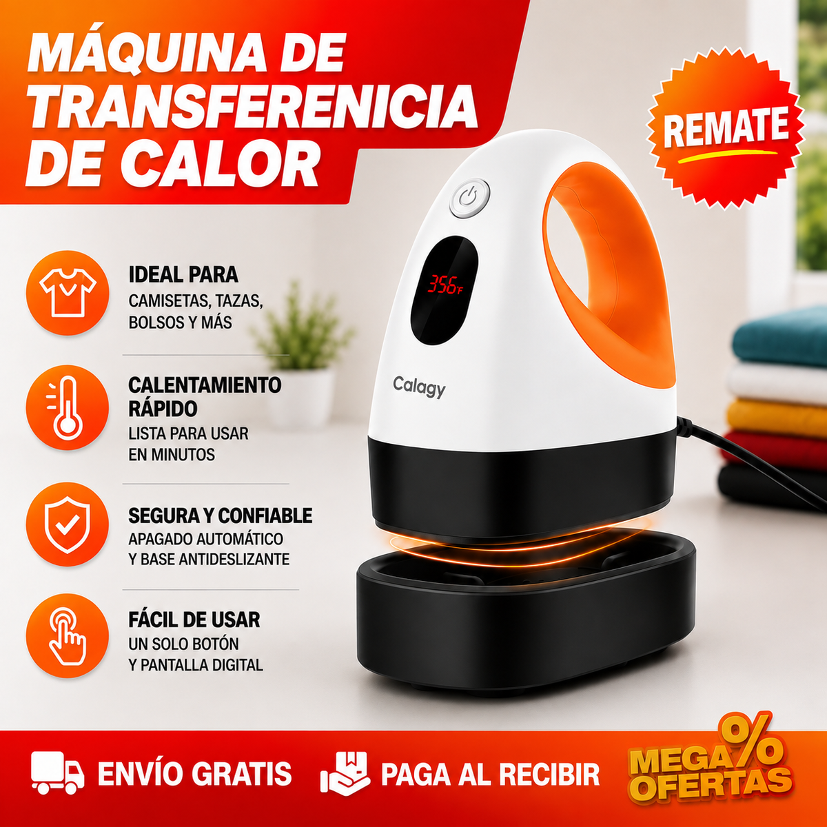 PRENSA DE TRANSFERENCIA DE CALOR – Estampa camisetas en casa sin una máquina enorme
