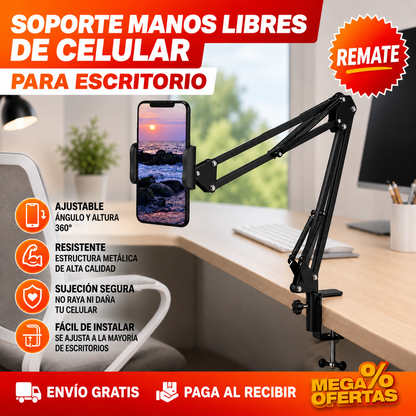 SOPORTE DE BRAZO AJUSTABLE PARA CELULAR – Ves el video sin sostener el celular