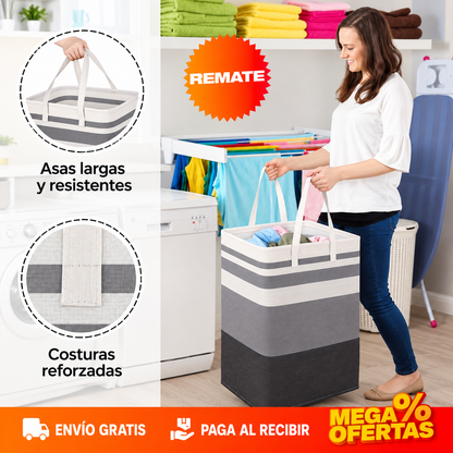 PROMO X2 CESTO DE LAVANDERÍA PARA ROPA PLEGABLE – La ropa sucia deja de vivir en el piso