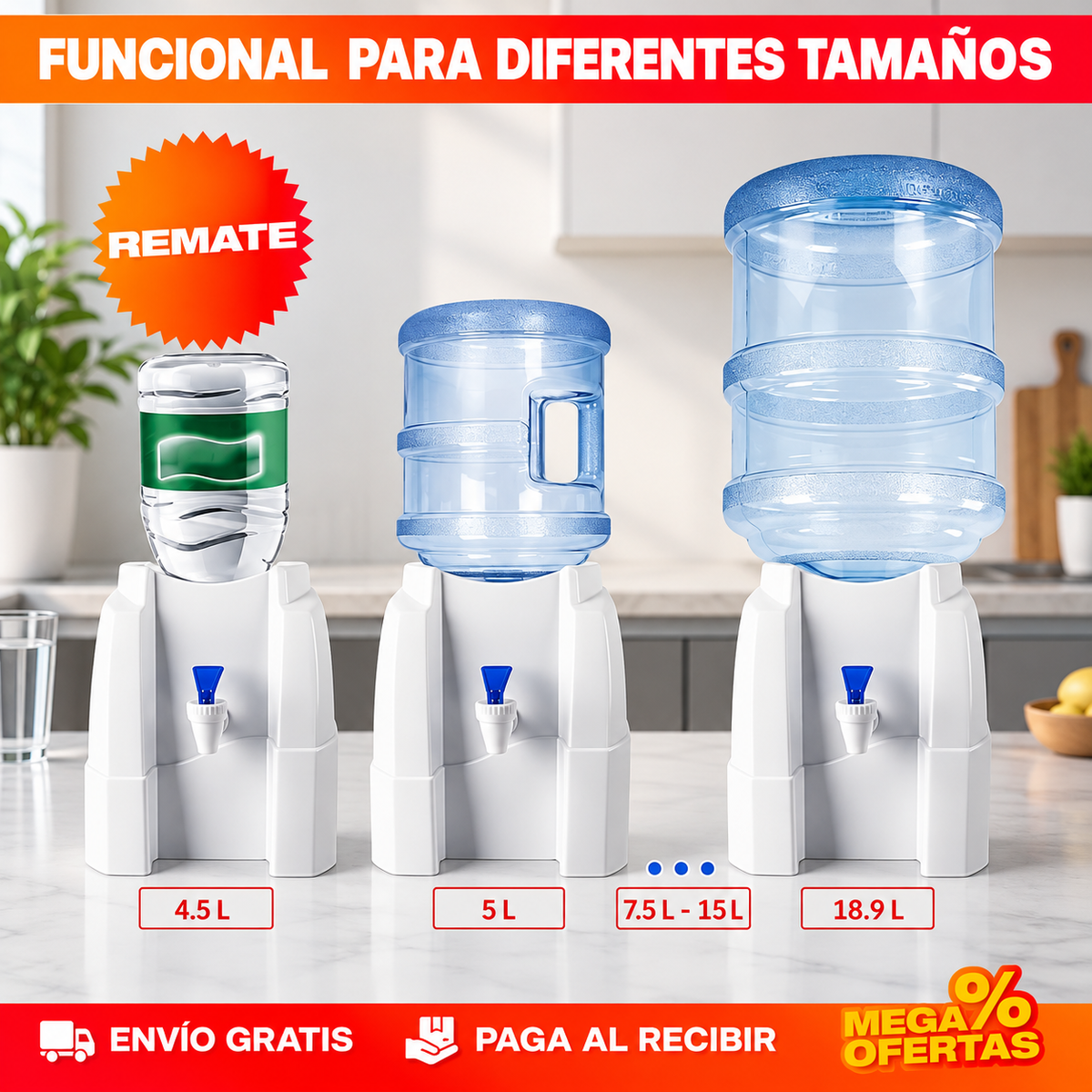 Base dispensador para botellón de agua con grifo – Sirves agua sin alzar veinte kilos