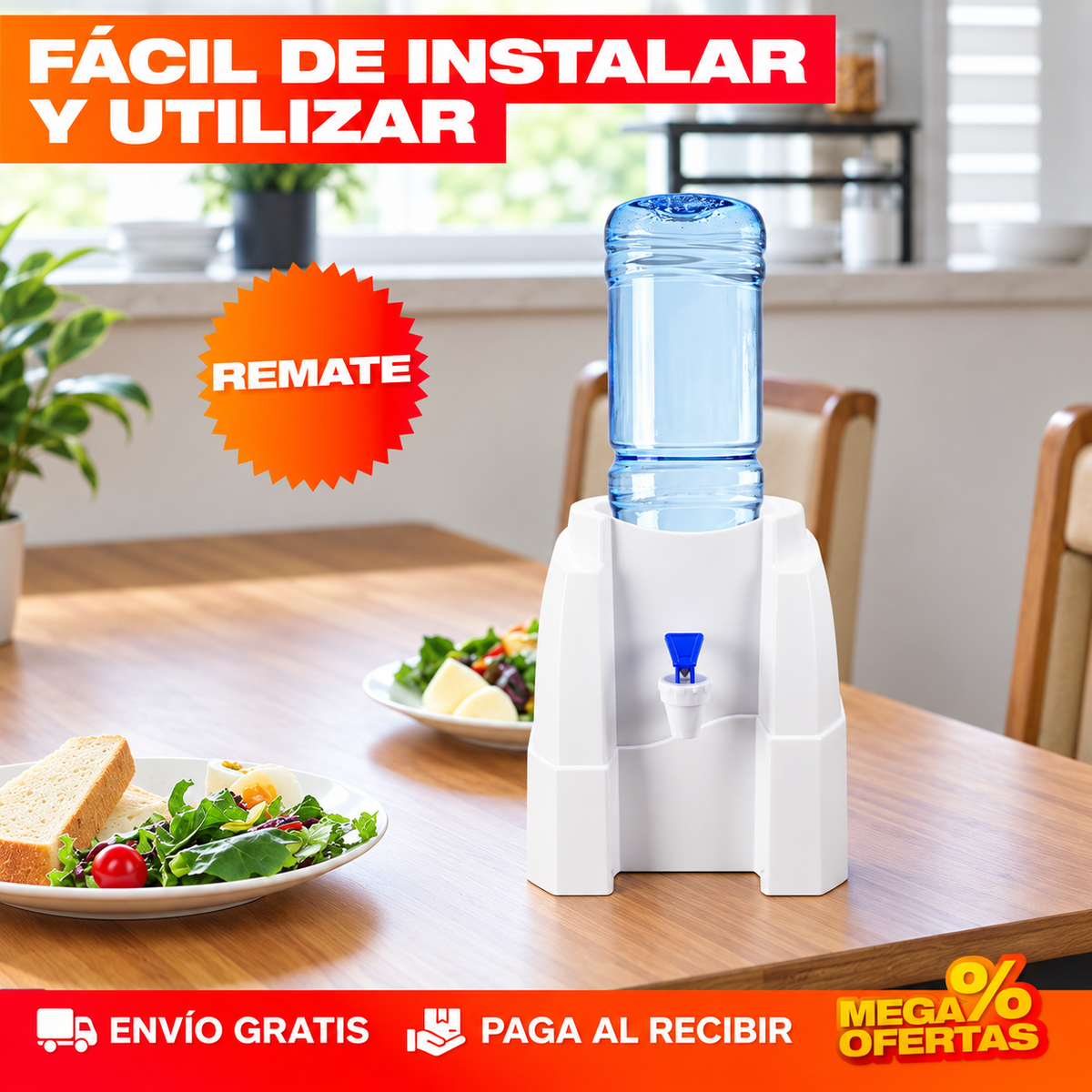 Base dispensador para botellón de agua con grifo – Sirves agua sin alzar veinte kilos