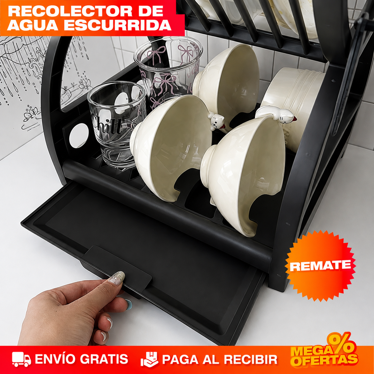 ESCURRIDOR DE PLATOS DE 2 NIVELES – Cabe toda la loza del almuerzo