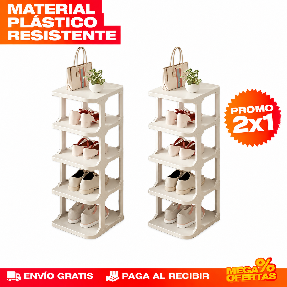 PROMO 2X1 ZAPATERO VERTICAL APILABLE DE 5 NIVELES – Los zapatos dejan de vivir amontonados en la entrada