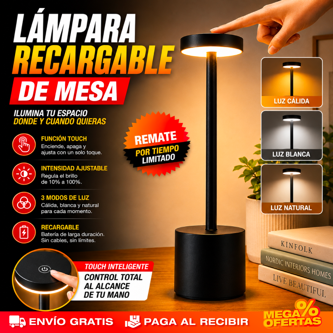 LAMPARA RECARGABLE DE MESA O ESCRITORIO