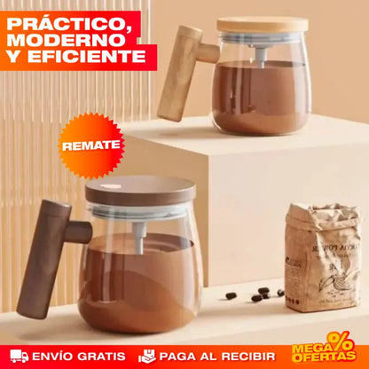 Mug Mezclador de Vidrio Recargable – Adiós a los Grumos: Mezcla Perfecta en Segundos