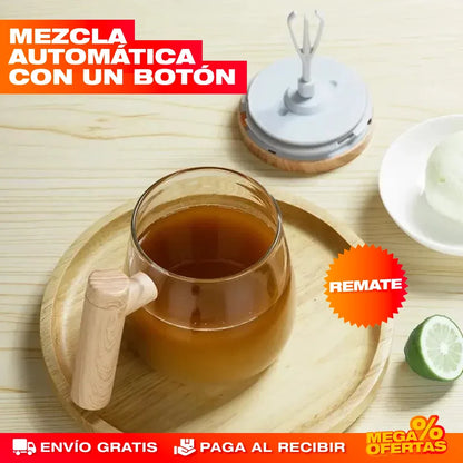 Mug Mezclador de Vidrio Recargable – Adiós a los Grumos: Mezcla Perfecta en Segundos