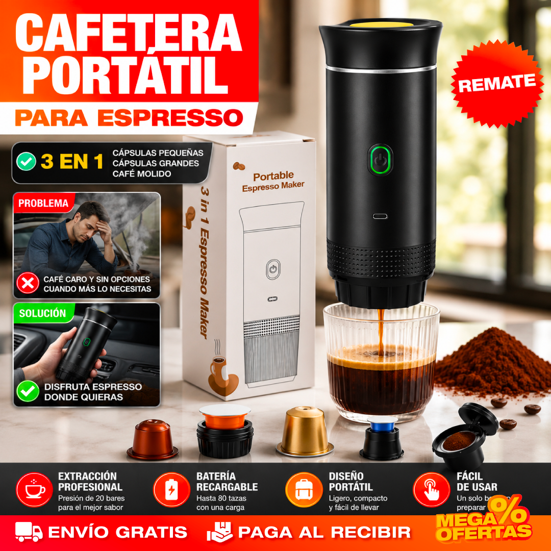 CAFETERA ESPRESSO PORTÁTIL 3 EN 1