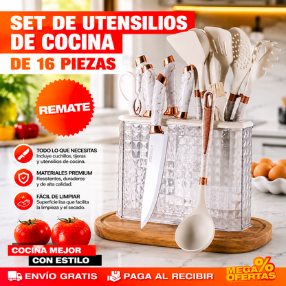 SET UTENSILIOS DE COCINA 16 PIEZAS