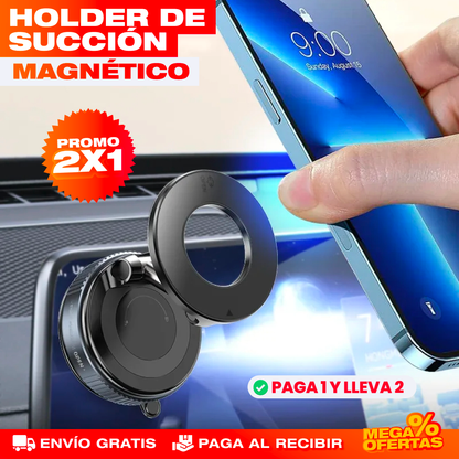 PROMO 2X1 Soporte Magnético para Teléfono con Succión – Tu GPS Siempre a la Vista Mientras Manejas