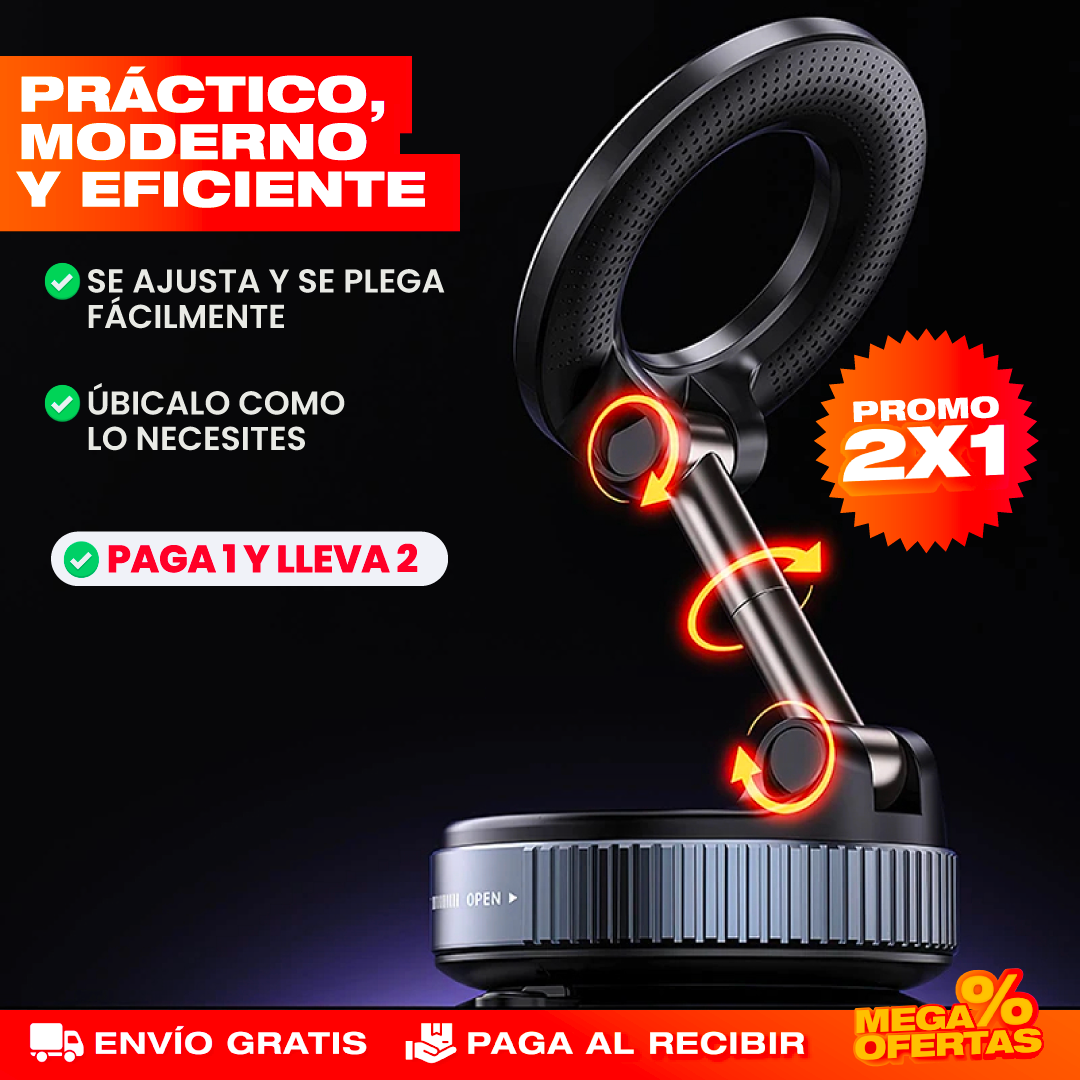 PROMO 2X1 Soporte Magnético para Teléfono con Succión – Tu GPS Siempre a la Vista Mientras Manejas