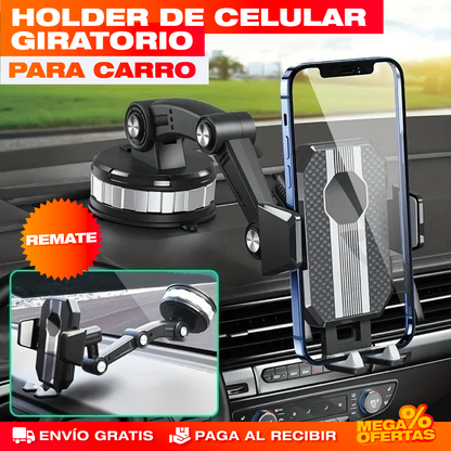 Soporte Holder Premium Giratorio para Celular – GPS y Llamadas a la Vista Sin Soltar el Volante