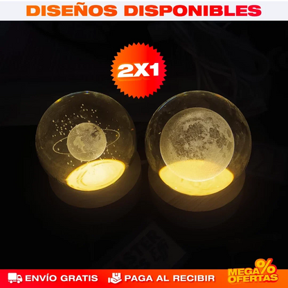Lámpara Bola de Cristal LED 3D – Decora con una Luz Que Enamora · 2x1