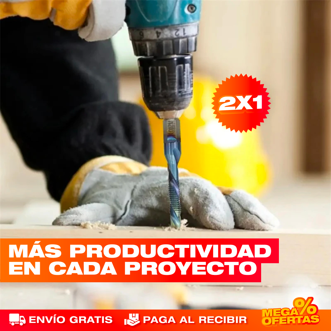 Brocas de Titanio Profesionales 3 en 1 – Perfora Metal, Madera y Concreto Sin Botarlas · 2x1: Paga 6 y Llevas 12
