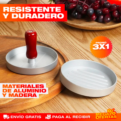 Promo 3x1 Molde Manual para Hamburguesas – Hamburguesas Caseras Parejas y Perfectas