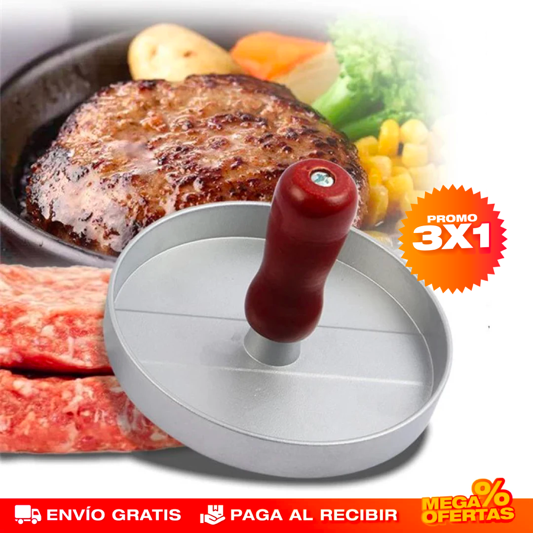 Promo 3x1 Molde Manual para Hamburguesas – Hamburguesas Caseras Parejas y Perfectas